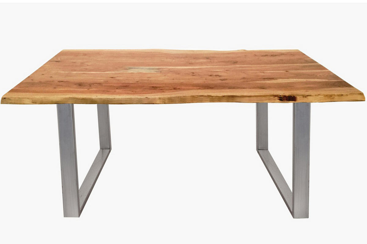 ESSTISCH TOPS&TABLES - Beige/Silberfarben, Holz/Metall (90/180/77cm) - SAM