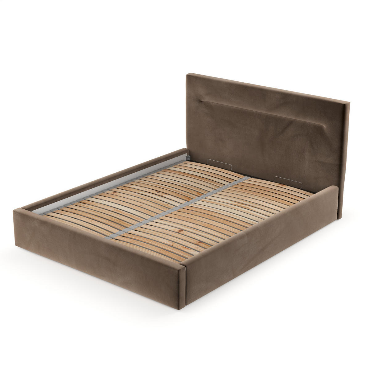 POLSTERBETT Liline 140/200 cm Braun im Paros Stoff - Schwarz/Naturfarben, Holz/Holzwerkstoff (140/200cm) - AltaBeds