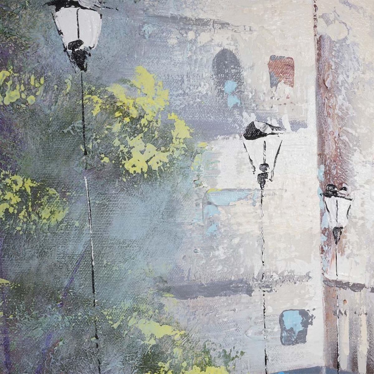 ÖLGEMÄLDE ORTSCHAFT HANDGEMALT Mehrfarbig - Multicolor, Textil (120/90cm) - MCW