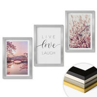 WANDBILDER 3er Set - 20x30 cm Silberner Rahmen - Blumenbrücken-Inschriftenmotiv - Silberfarben, Kunststoff (20/30cm) - ArtPrintCave