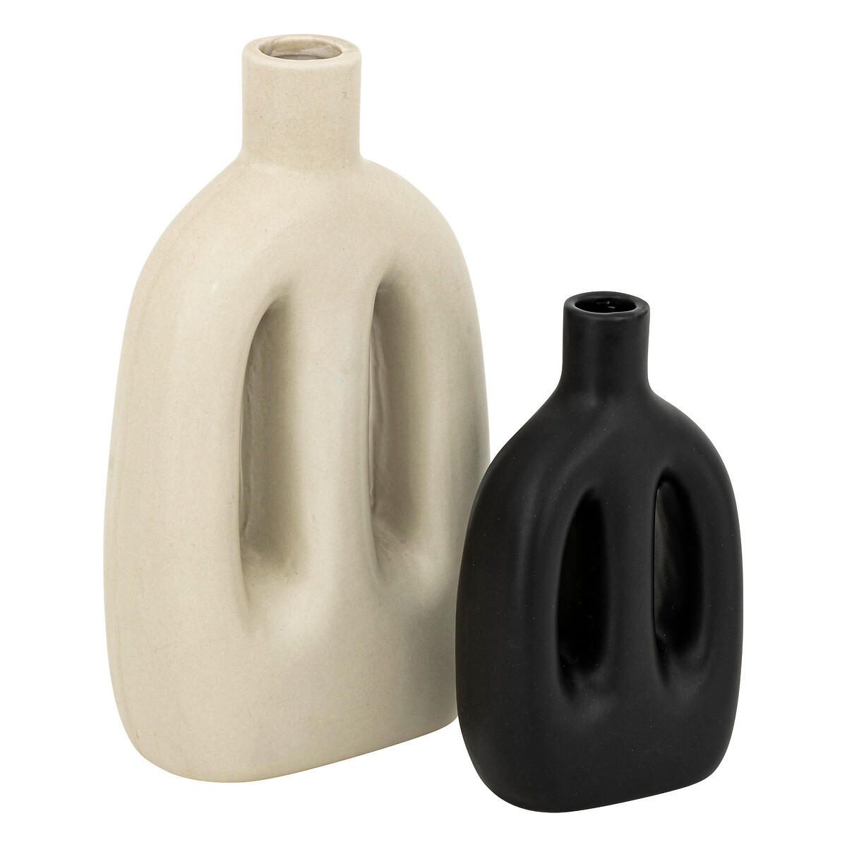 VASEN Keramik Dreams 2er-Set - Schwarz, Keramik (20cm) - Atmosphera Createur d´interieur