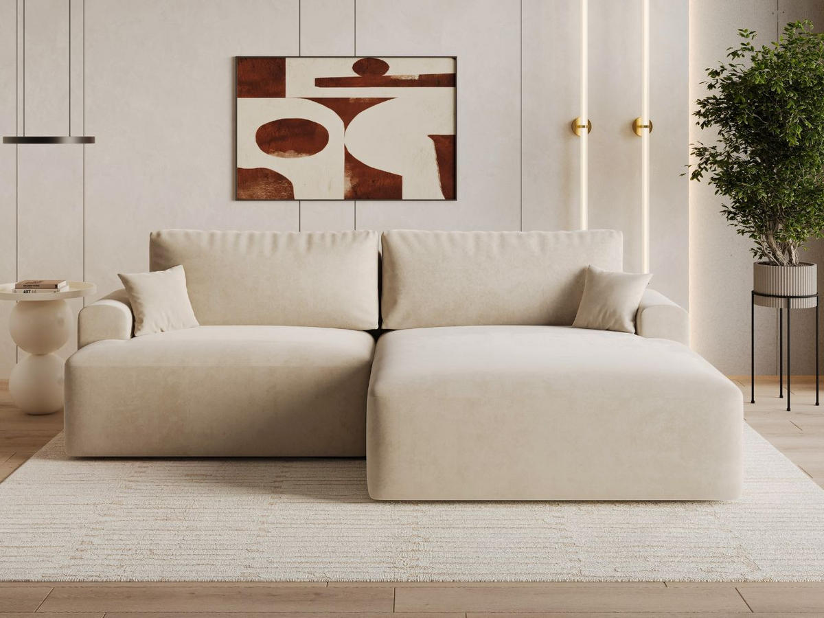 ECKSOFA Serene Beige Rechts - Beige, Holz/Textil (145/259cm) - Graingold