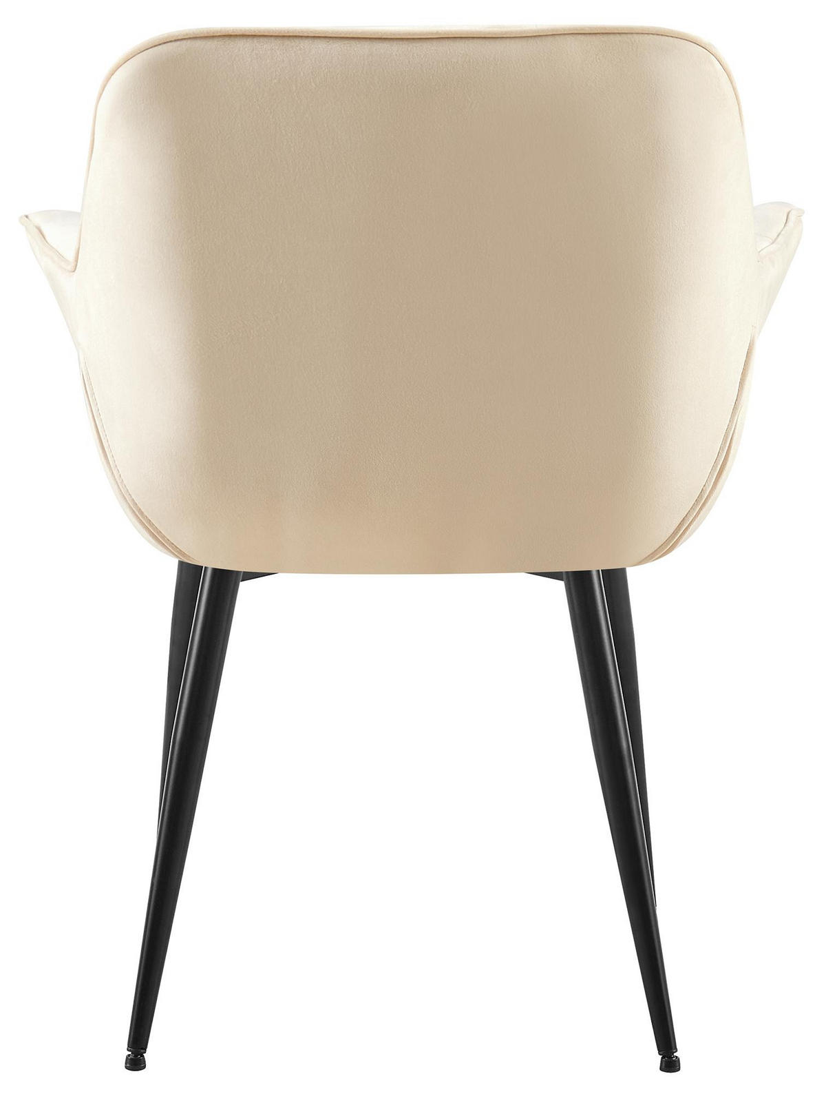 ARMLEHNENSTUHL 2er Set Samt creme - Creme/Schwarz, Textil/Metall (65/85/58cm) - CLP