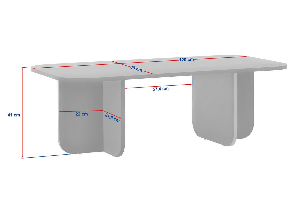 COUCHTISCH Akira Schwarz - Schwarz, Holzwerkstoff (60/120/41cm) - Habitat Garten