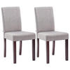 ESSZIMMERSTUHL Ines, 2er Set Stoff, Gestell Holz Cappuccino Hellgrau - Grau/Cappuccino, Holz/Textil (41/91/47cm) - TPFLiving
