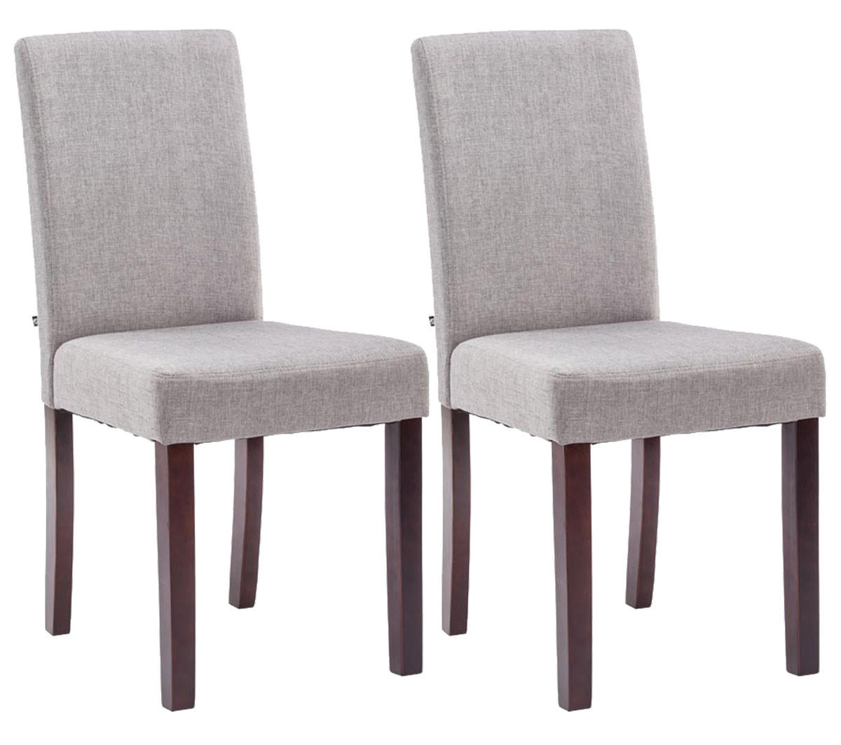ESSZIMMERSTUHL Ines, 2er Set Stoff, Gestell Holz Cappuccino Hellgrau - Grau/Cappuccino, Holz/Textil (41/91/47cm) - TPFLiving