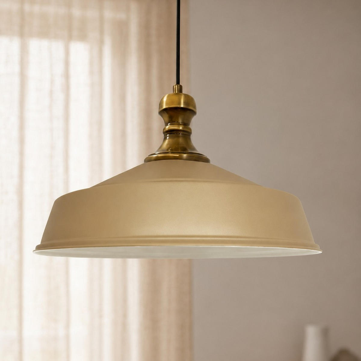 PENDELLEUCHTE Asletl 40/30 cm - Beige, Metall (30/40/27cm) - Bamyum