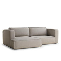 ECKSOFA MIT SCHLAFFUNKTION Velto Beige Webstoff - Greige/Schwarz, Holz/Holzwerkstoff (152/250cm) - Maison de Reve