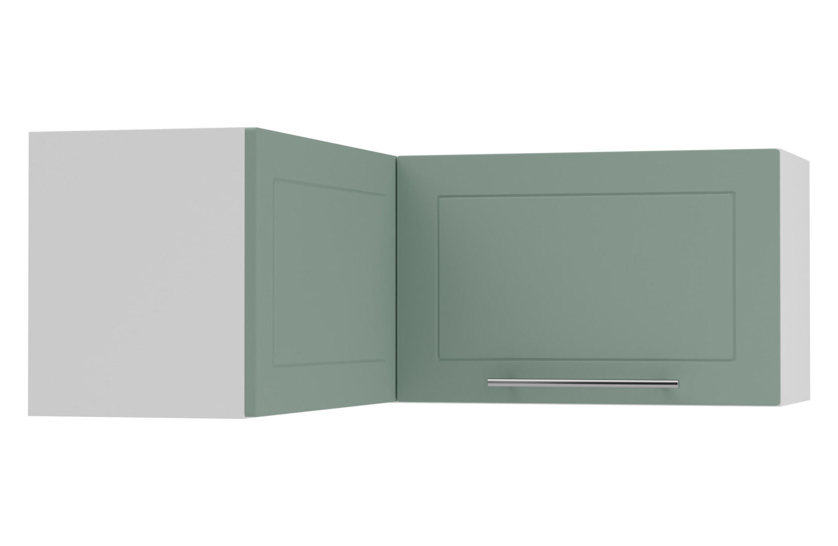 ECKHÄNGESCHRANK Kvantum W14/90/36 Weiß / Mint Matt 90 / 90 / 36cm - Weiß/Mintgrün, Holz/Holzwerkstoff (90/36/90cm) - Feldmann-Wohnen