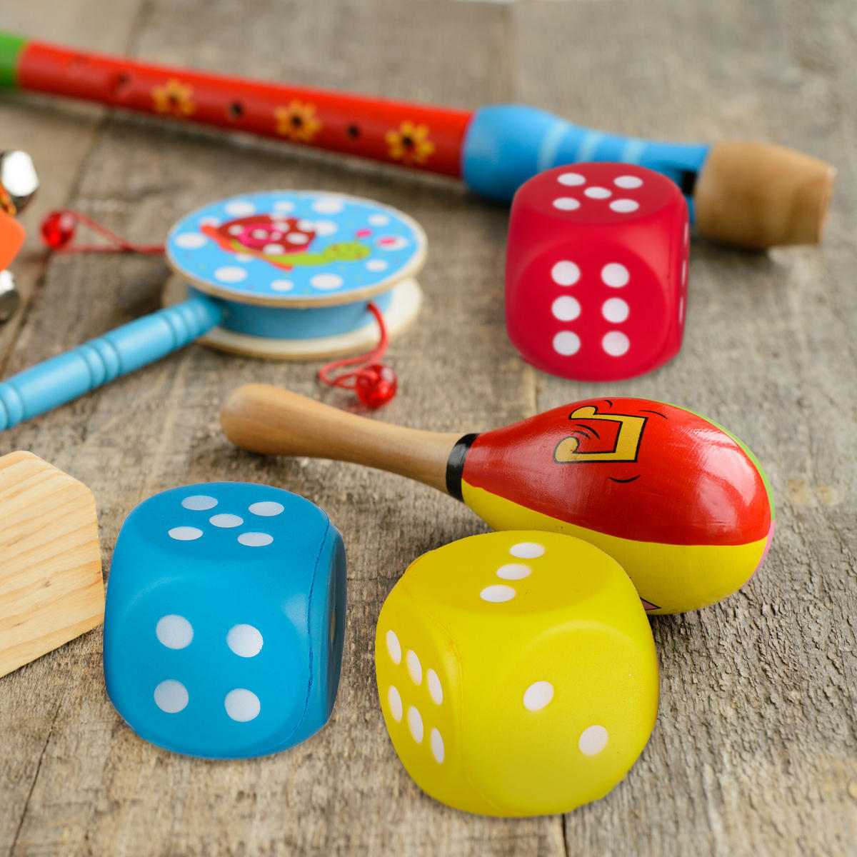 6xSCHAUMSTOFFWÜRFEL - Multicolor, Kunststoff (7.5/7.5cm) - Relaxdays