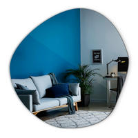 SPIEGEL 86,2 x 86,9 cm Asymmetrisch - Blaugrau, Glas (86.2/86.9/0.4cm) - TULUP