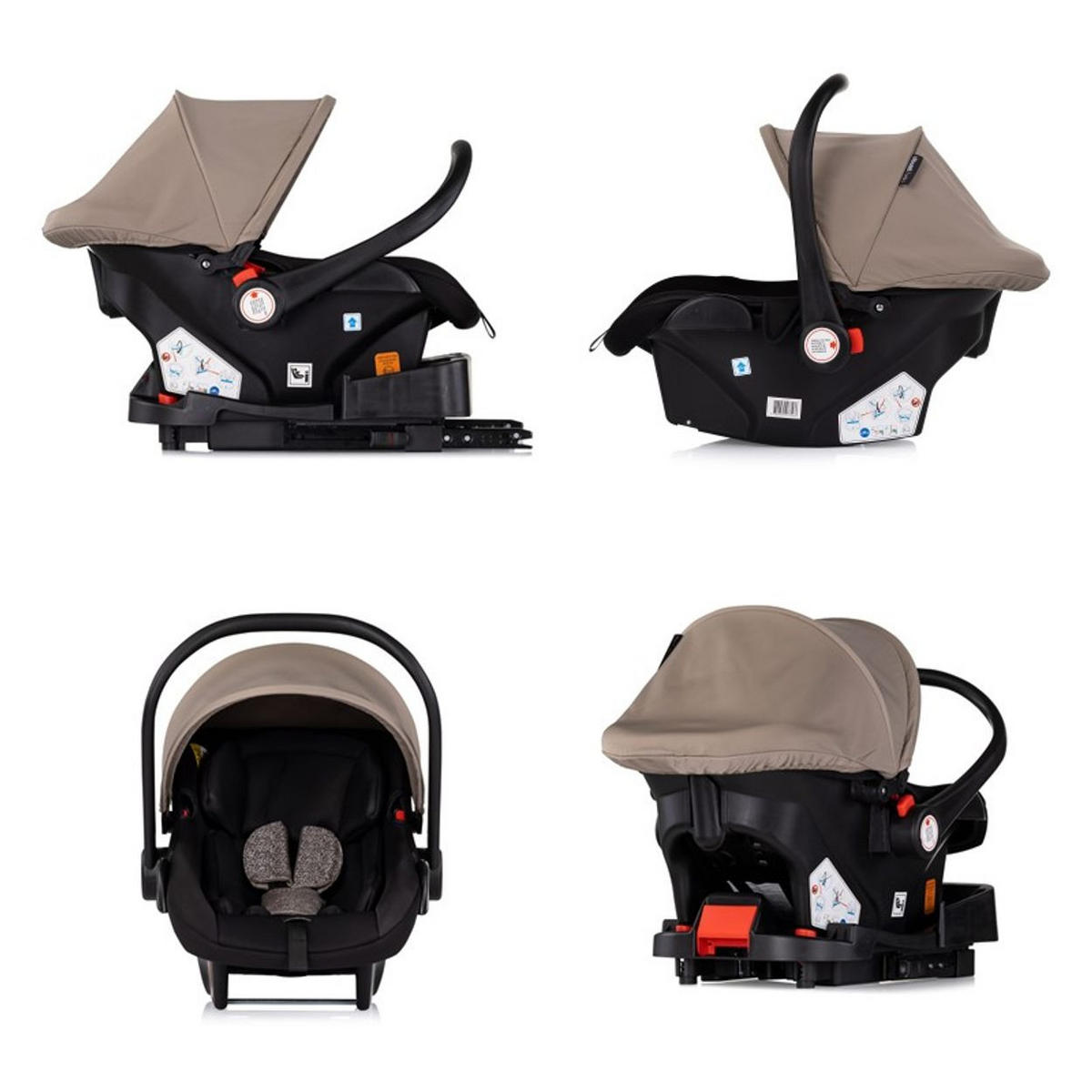 BABYSCHALE Vista i-Size beige (40-87cm) Gruppe 0+, Sonnendach, 3D-Kissen - Beige, Kunststoff (43/56/60cm) - Chipolino
