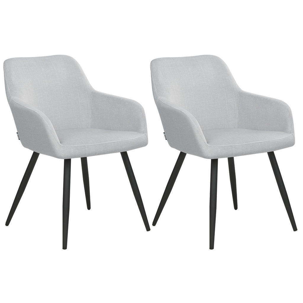 SCAUN DE BUCĂTĂRIE set de 2 catifea gri deschis Casmalia