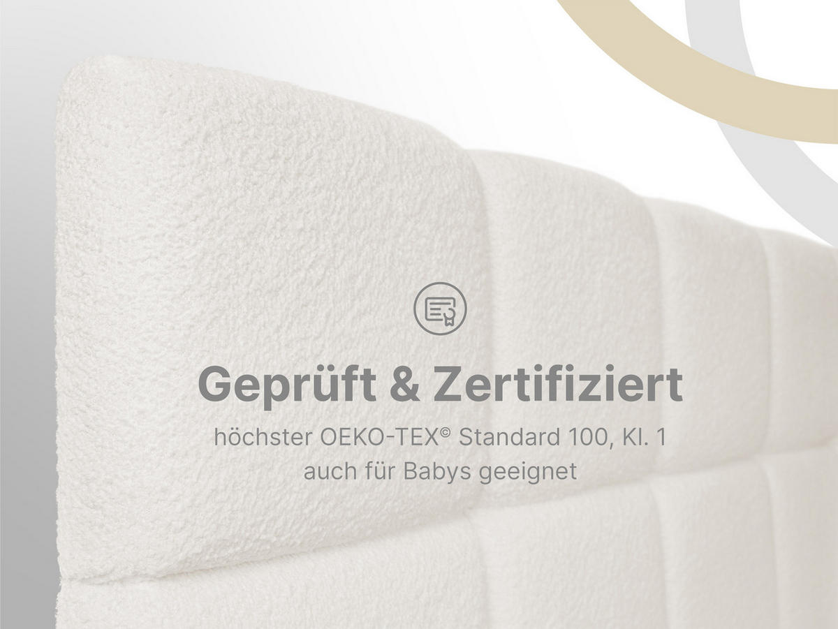 BOXSPRINGBETT Madison 3 creme 200/200 H2/H3 mit TV-Lift - Creme, Textil (200/200cm) - wonello