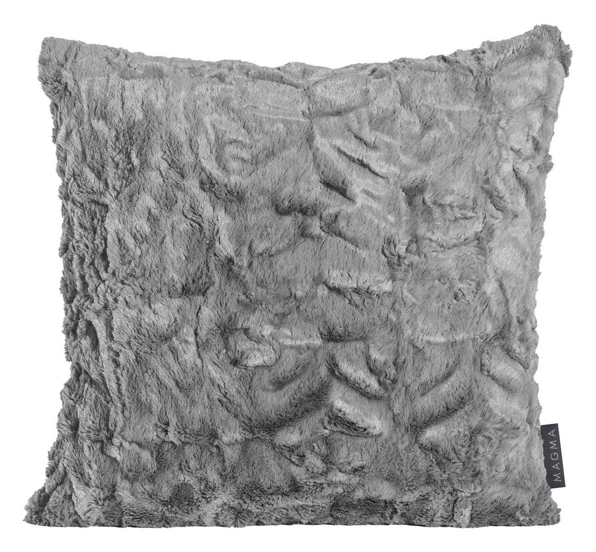 KISSENHÜLLE 2er Set Fluffy 50/50 cm mittelgrau - Dunkelgrau, Textil (50/50cm) - Magma Heimtexx