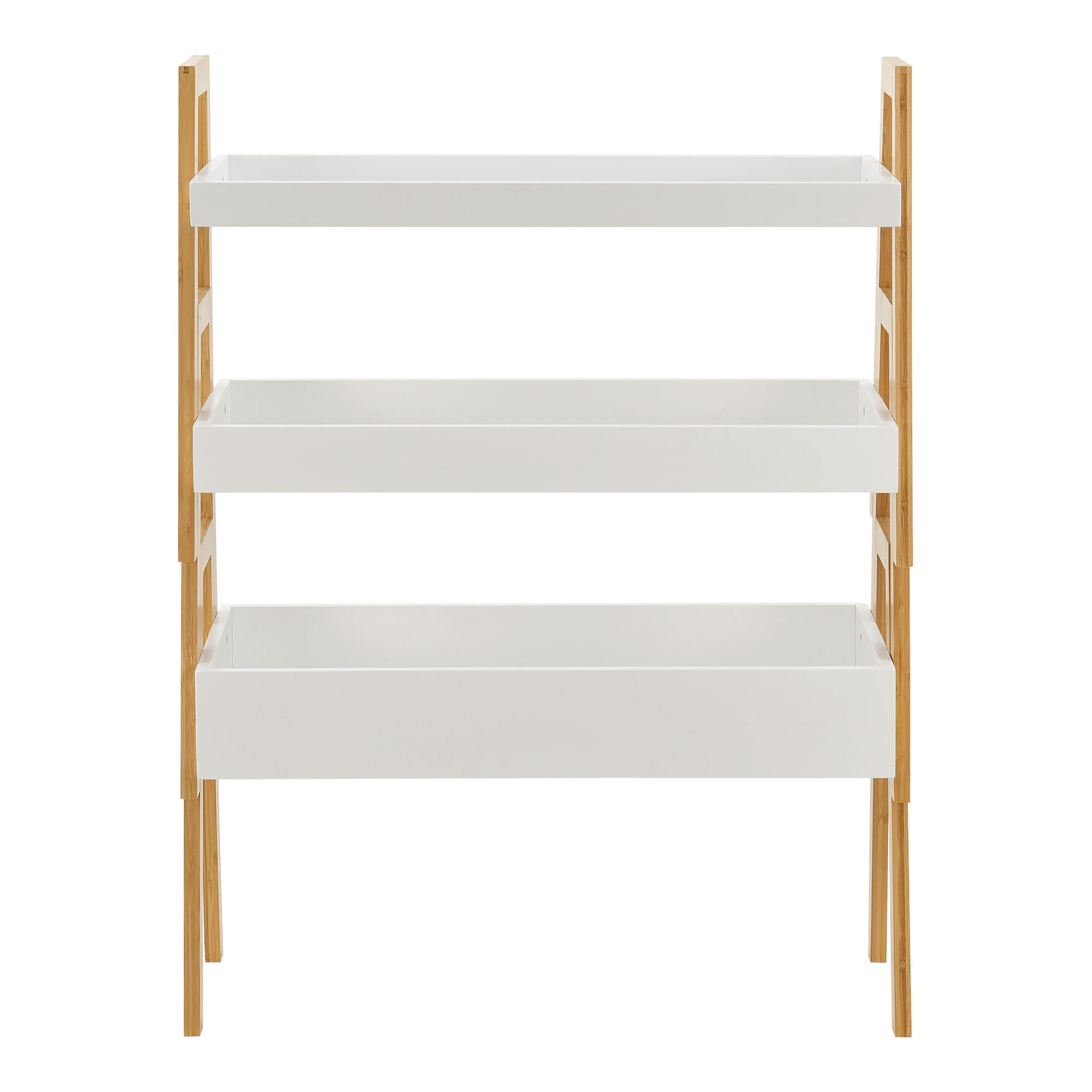 Thumbnail - [en.casa] Stapelregal, Natur, Weiß, Holz, Bambus, 65x85x30 cm, Wohnzimmer, ,