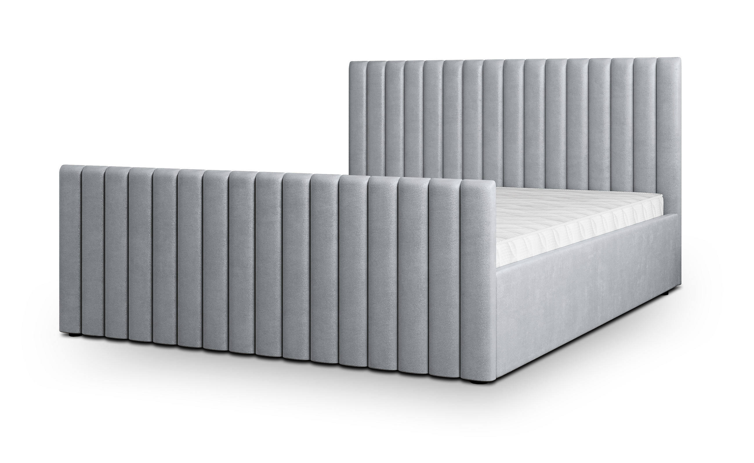 POLSTERBETT CANOVA 160x200 cm mit Bettkästen - Hellgrau - Hellgrau, Holz (160/200cm) - MASSENO