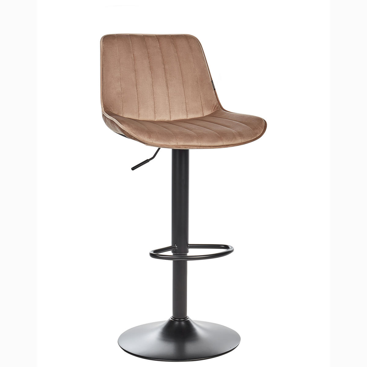 BARHOCKER 2er-Set Hellbraun Dubrovnik - Schwarz/Braun, Textil (51/88/54cm) - Beliani