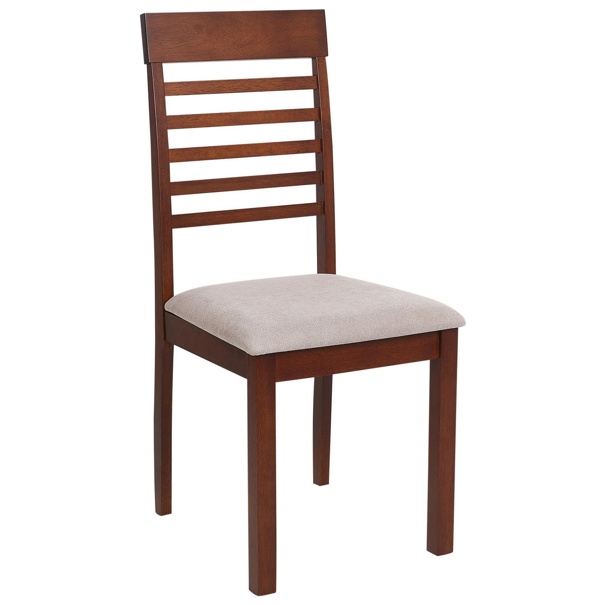 ESSZIMMERSTUHL 2er-Set Dunkler Holzfarbton Ortley - Dunkelbraun/Beige, Holz (40/96/51cm) - Beliani