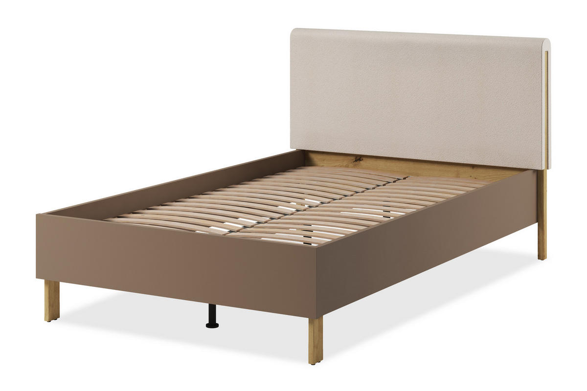 KINDERBETT TRIDA, Bett mit Gestell, braun/artisan eiche - Braun/Eiche Artisan, Holz (120/200cm) - KONSIMO®