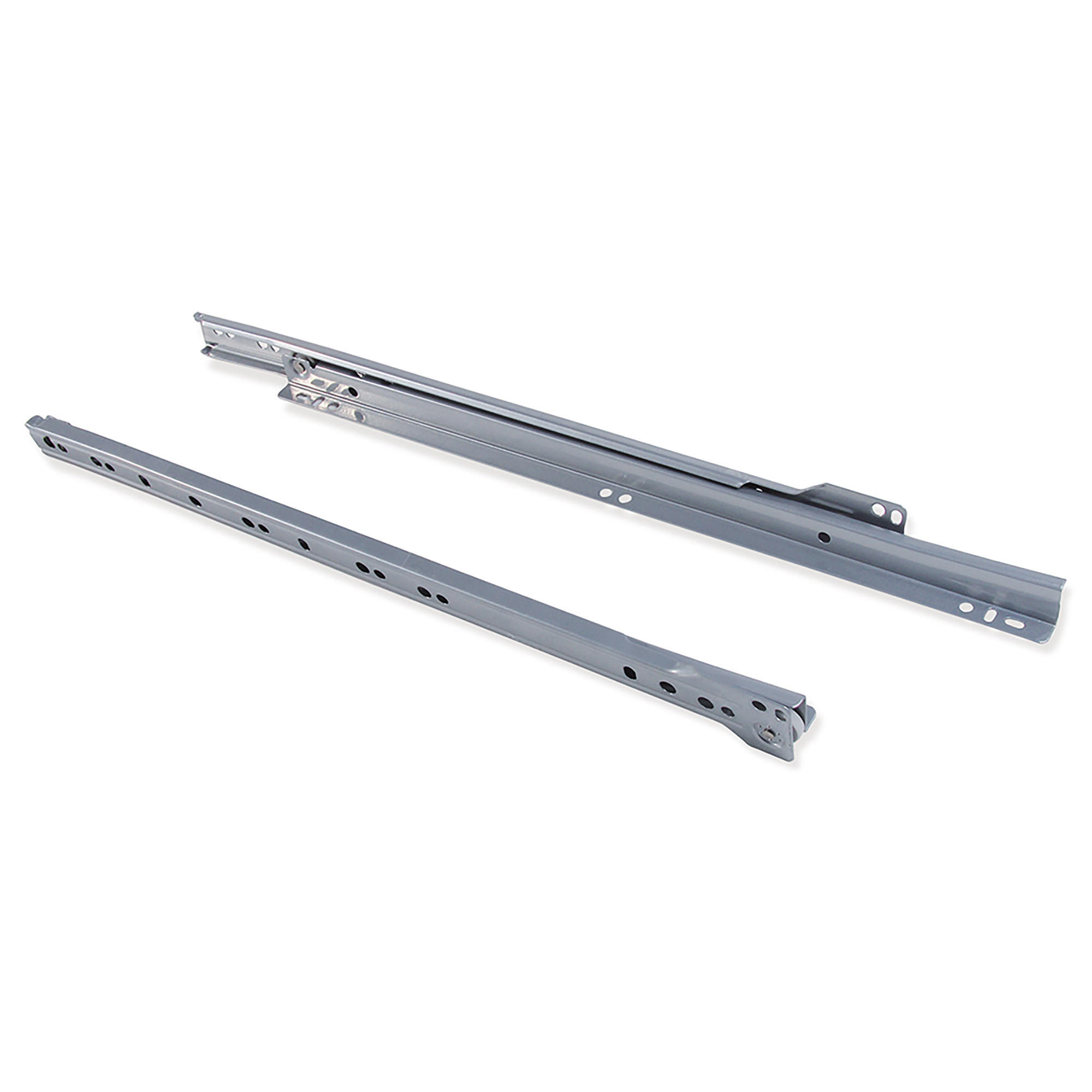 SCHUBLADENFÜHRUNGEN T30, Drop Lock, Länge 500mm, TeilVollauszug, Stahl, Metallic Grau 5er-set - Silberfarben, Metall (16/4/52cm) - EMUCA