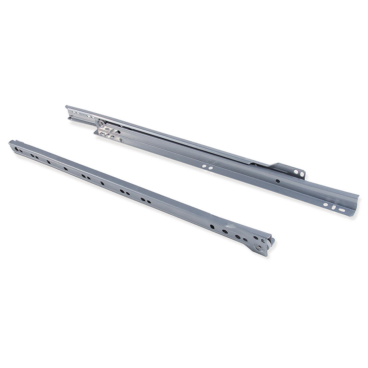 SCHUBLADENFÜHRUNGEN T30, Drop Lock, Länge 450mm, TeilVollauszug, Stahl, Metallic Grau 5er-set - Silberfarben, Metall (16/4/47cm) - EMUCA