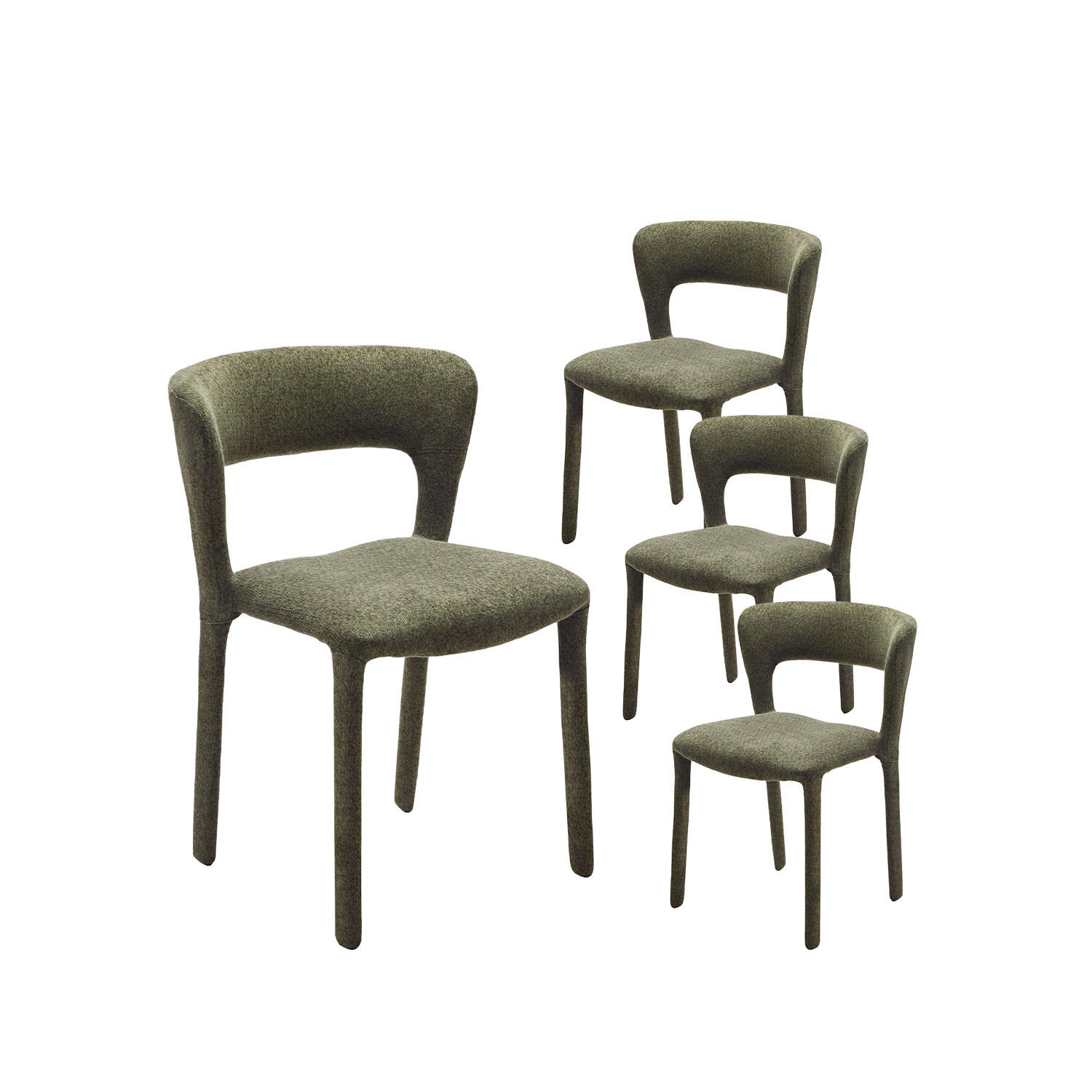 ESSZIMMERSTUHL Revan Grün 53 cm x 77 cm 4er-Set - Grün, Textil (53/77/57cm) - Klast Home
