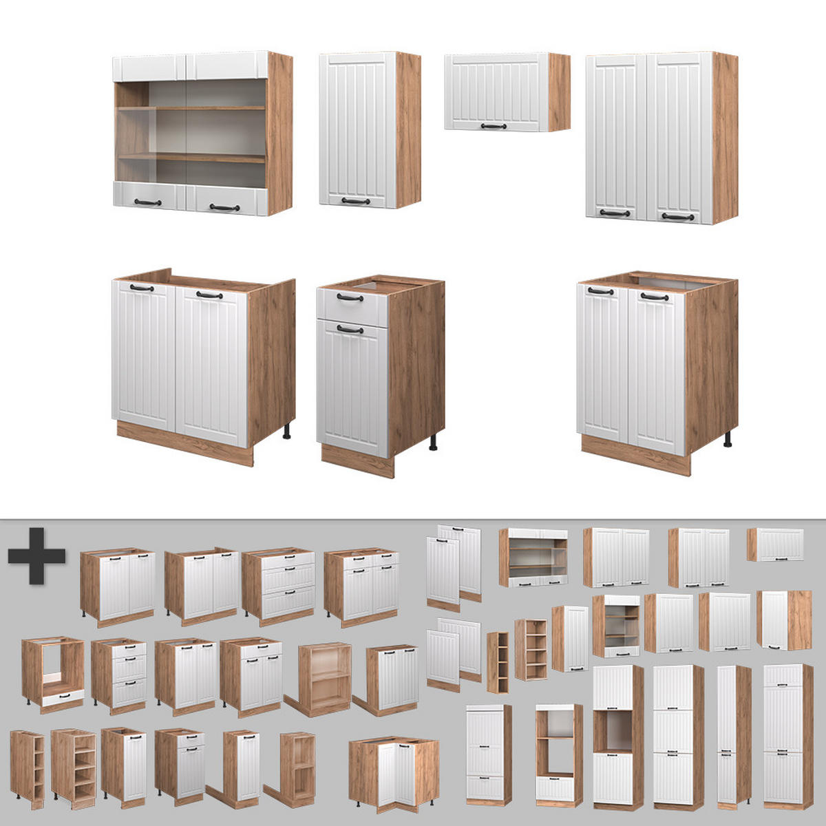 Honigeiche/Weiß, Holzwerkstoff (240/81.6/46cm) - Vicco