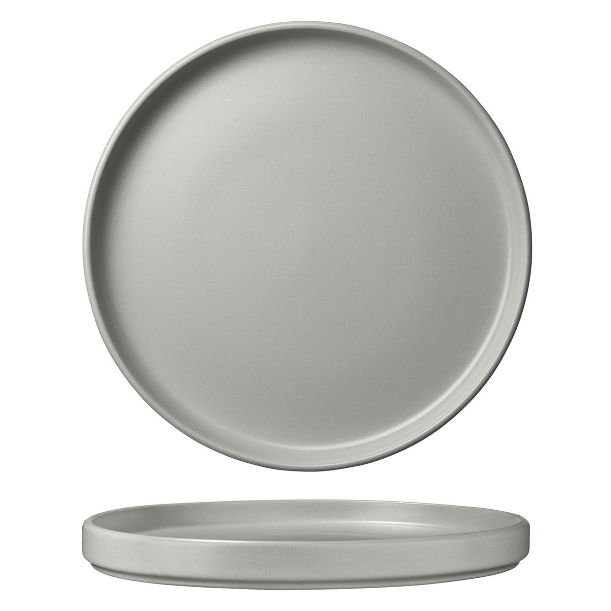 KOMBISERVICE Una,ineinander stapelbar,grau - Grau, Keramik (26/2.3/26cm) - tectake