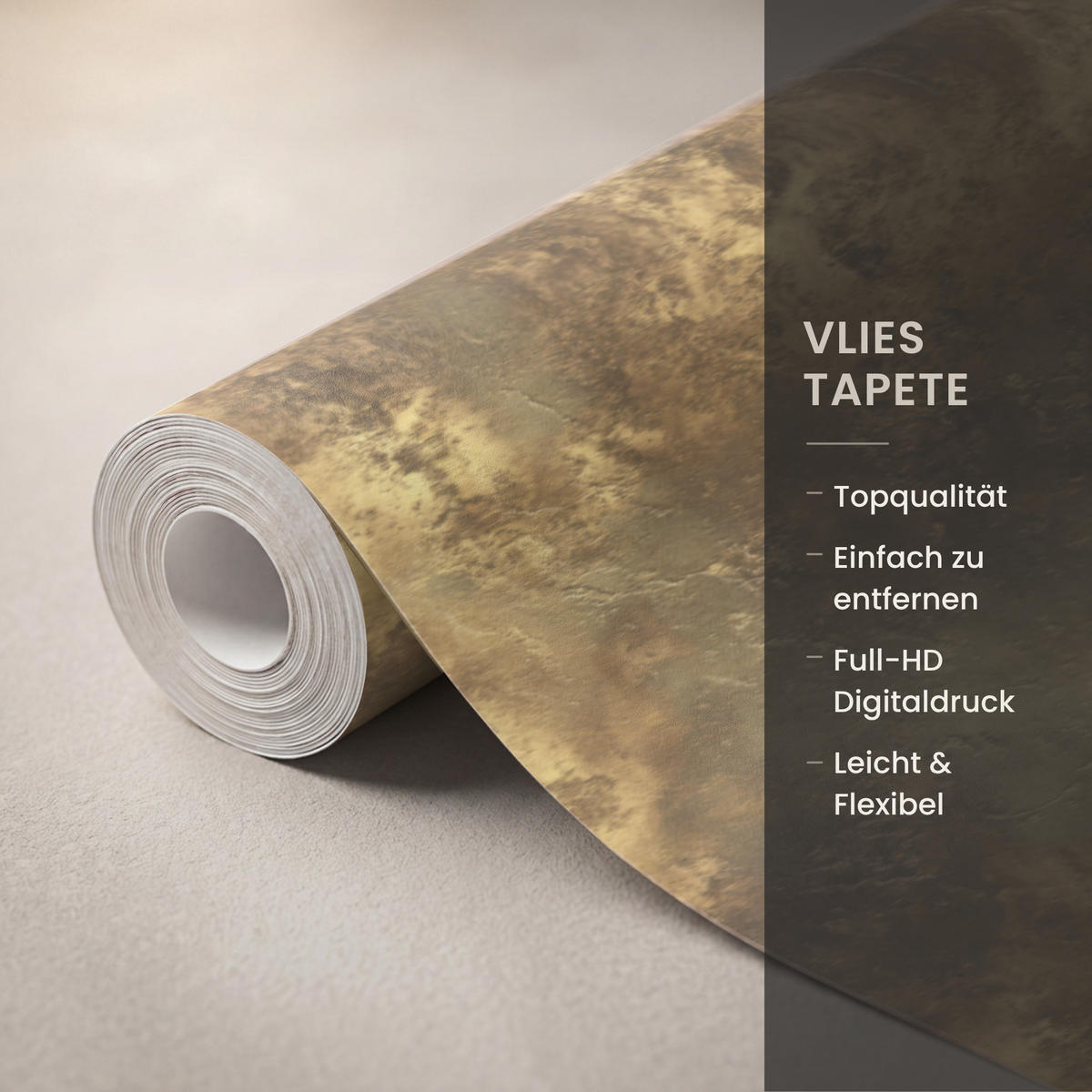 TAPETE - Antik - Metallic-Look - Gold - 500x200 cm - Messingfarben, Papier (500/200cm) - OnlyWow