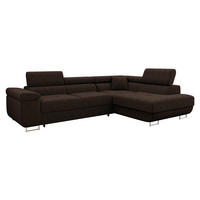 ECKSOFA Torezio Cord, Seite: Rechts - Nussbaumfarben, Holz/Textil (274/203cm) - MIRJAN24