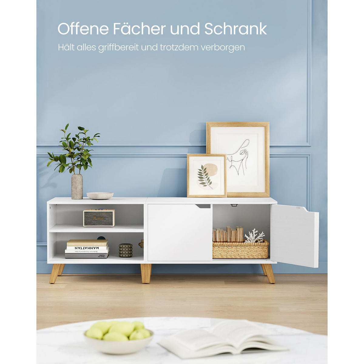 TV-SCHRANK JUBA - Weiß, Holzwerkstoff (140/50/40cm) - Hansiro