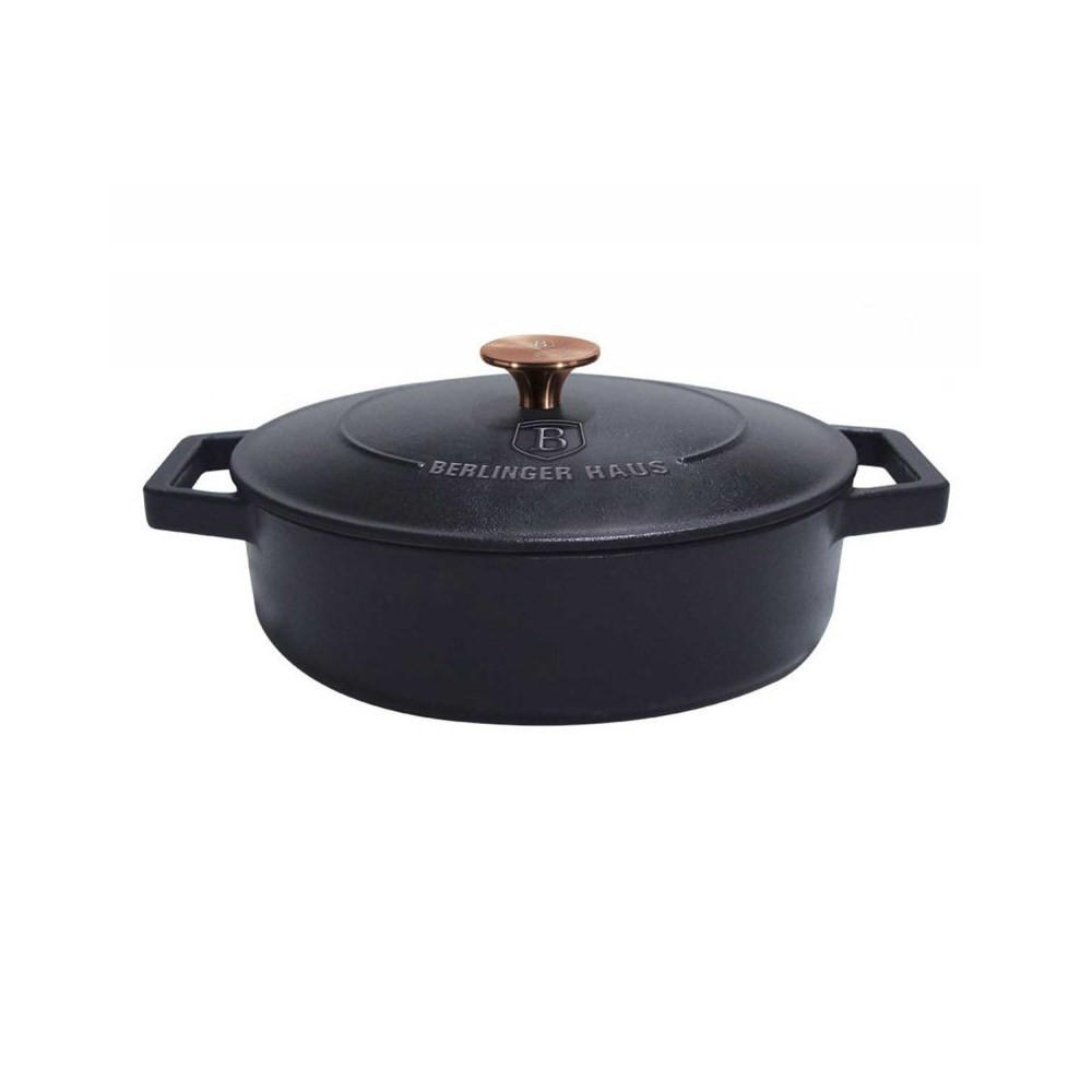 TOPF Schwarz 26/26/7.5 cm BH6493 - Schwarz, Metall (26cm) - Berlinger Haus