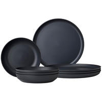 TAFEL-SET Silueta Nordic Black 8er Set - Schwarz, Kunststoff (1/1/1cm) - Mepal