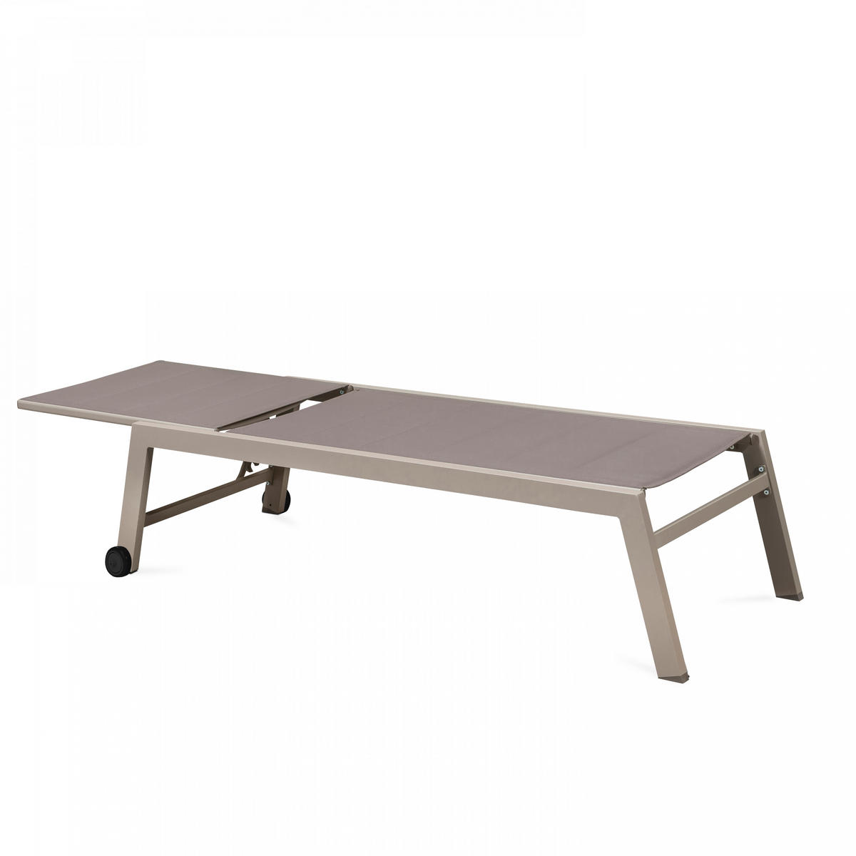 SONNENLIEGE 2-tlg., Taupe - Taupe, Metall (202/103/65cm) - Oviala