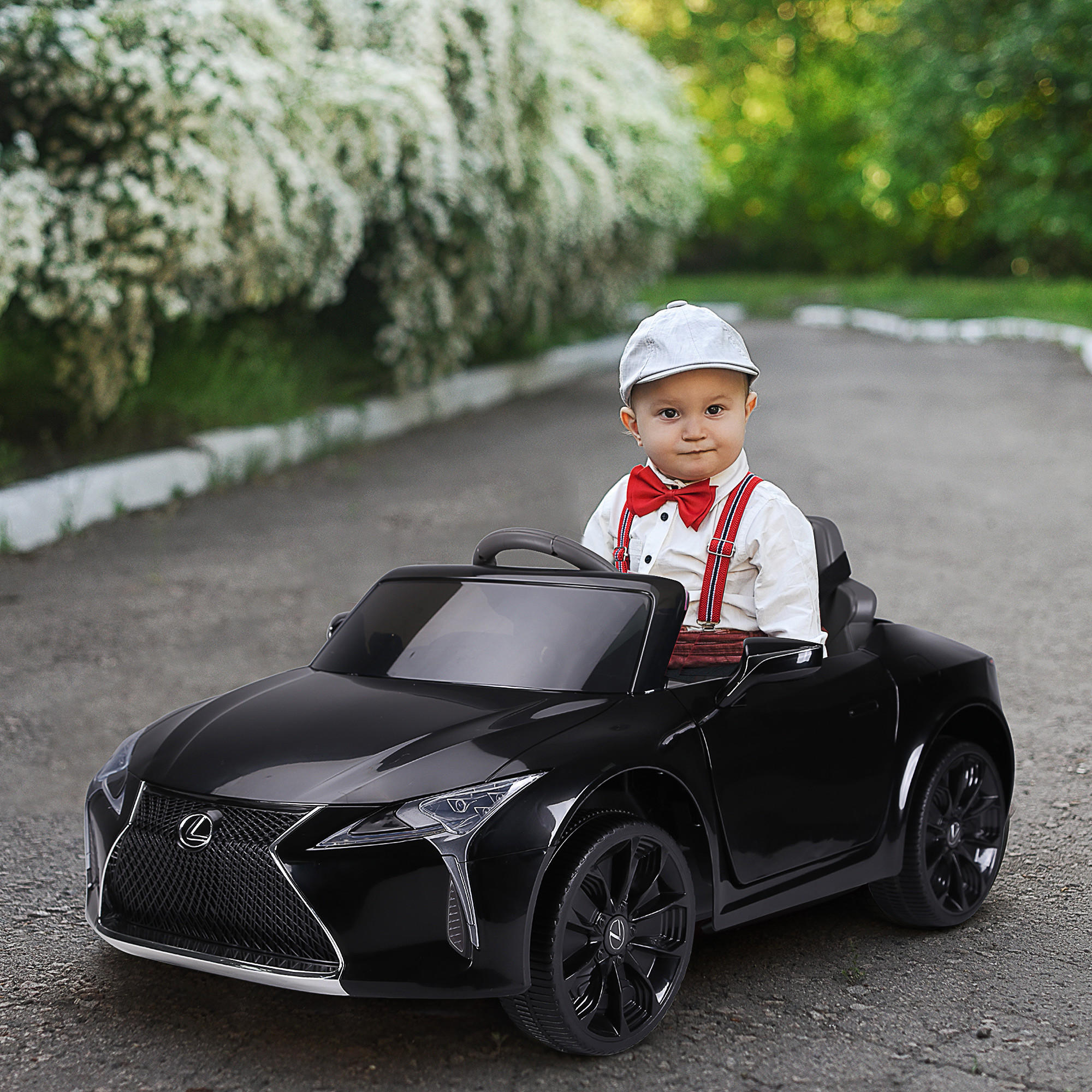 KINDERAUTO von Lexus Kinderfahrzeug Elektroauto mit MP3 Licht Musik Schwarz - Schwarz, Kunststoff (106/63/44cm) - HOMCOM