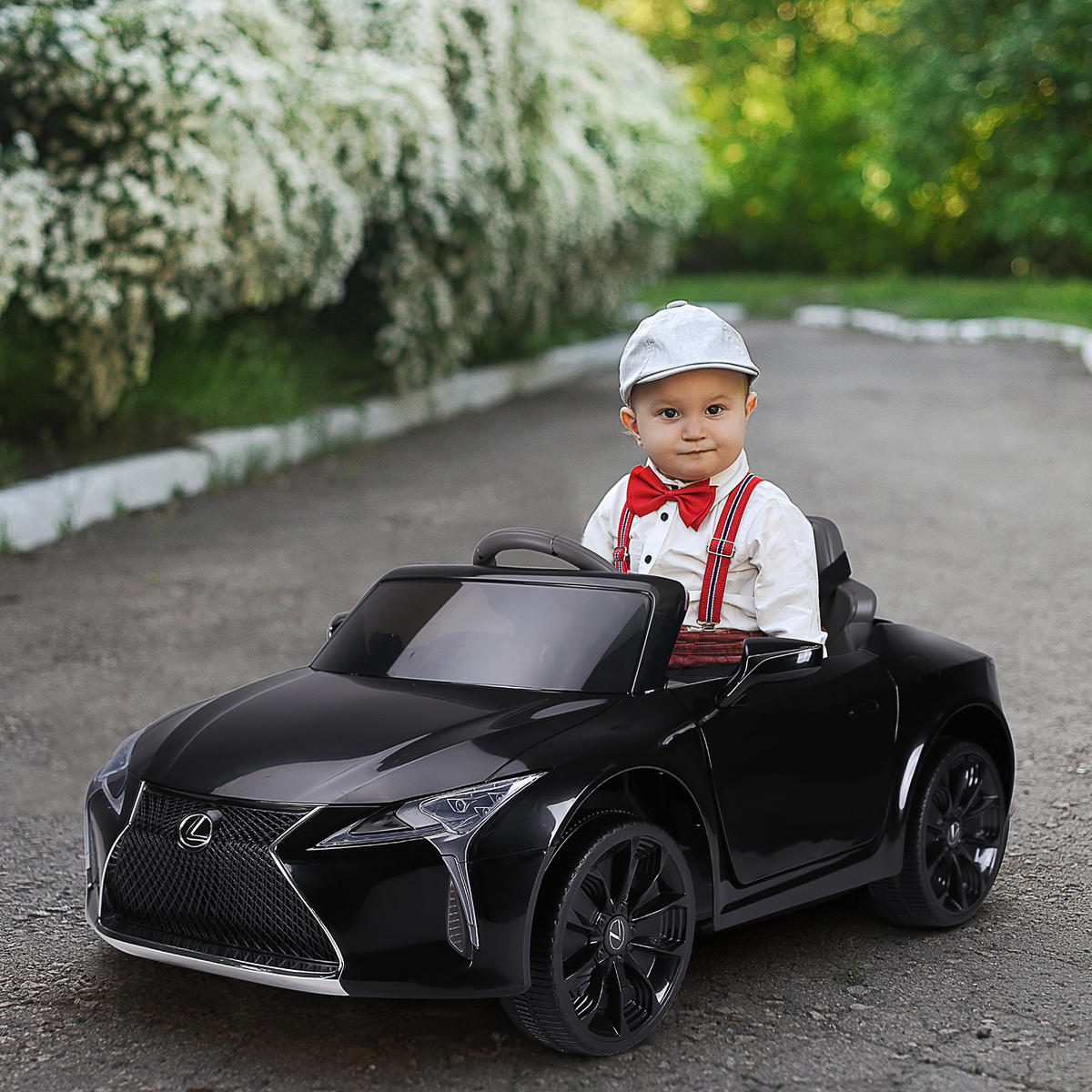 KINDERAUTO von Lexus Kinderfahrzeug Elektroauto mit MP3 Licht Musik Schwarz - Schwarz, Kunststoff (106/63/44cm) - HOMCOM
