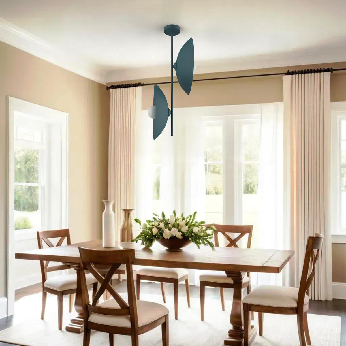 DECKENLEUCHTE - Blau, Metall (40/40/83cm) - Lumicom