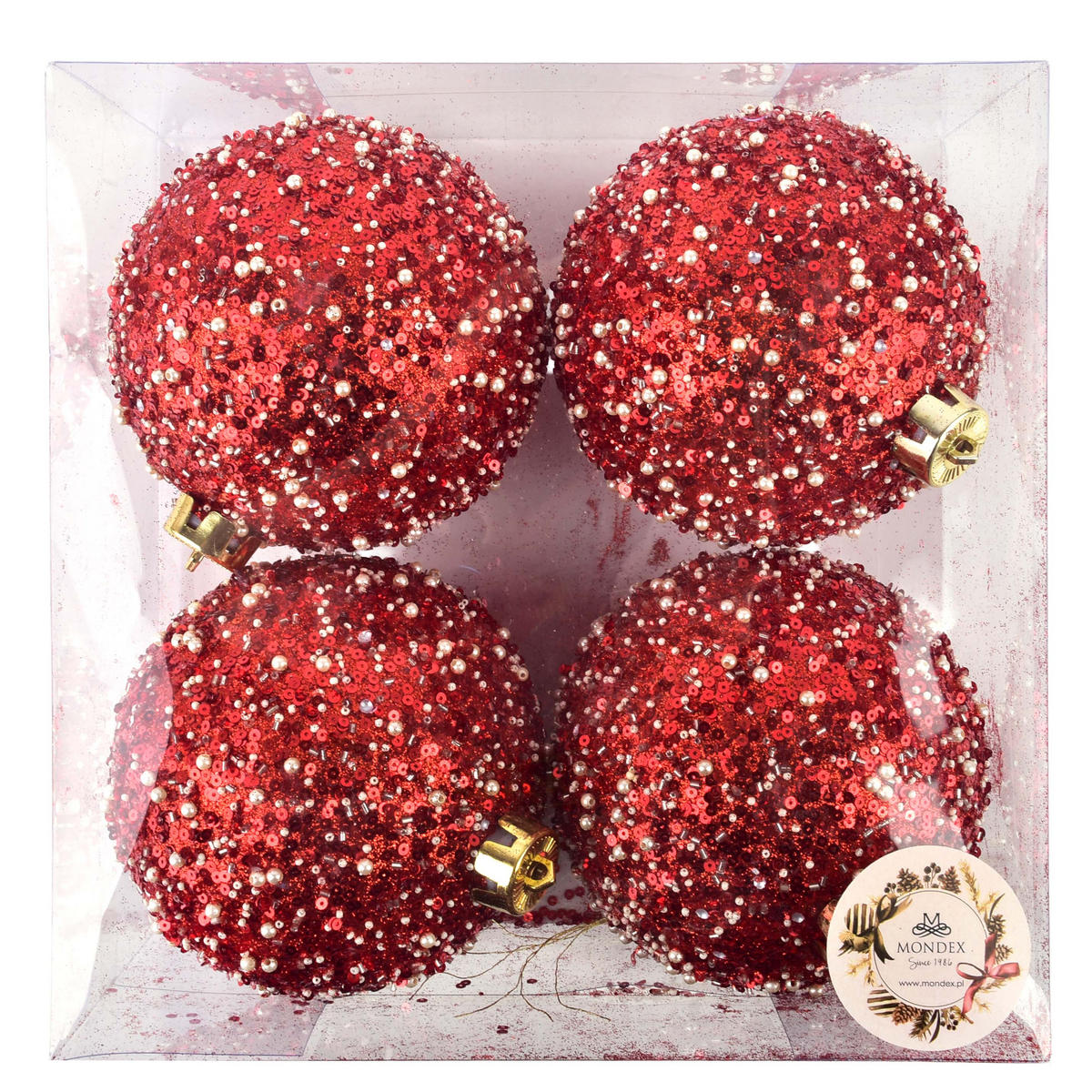 WEIHNACHTSKUGELN Santa Lila 4-tlg - Rot, Kunststoff (15/25/25cm) - Mondex