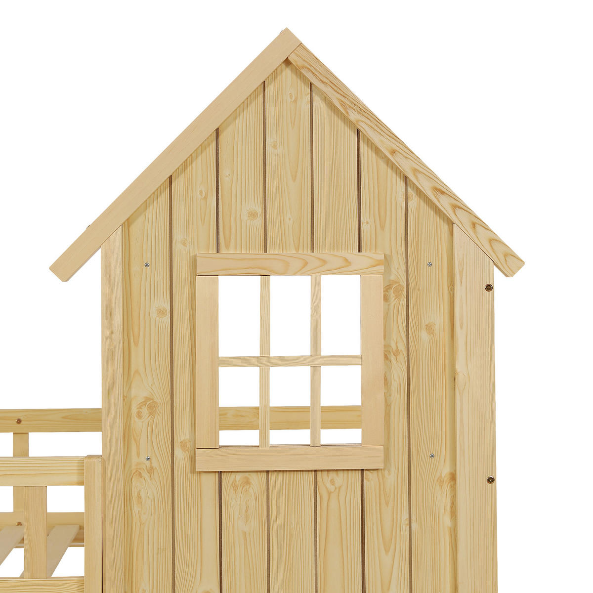 ETAGENBETT Hausbett 90x200 cm Holz Natur - Naturfarben, Holz (90/200cm) - Meubliv