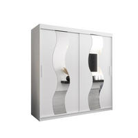 SCHWEBETÜRENSCHRANK 200/200/62 2-türig - Silberfarben/Weiß, Holz/Kunststoff (200/200/62cm) - MÖBEL KRYSPOL