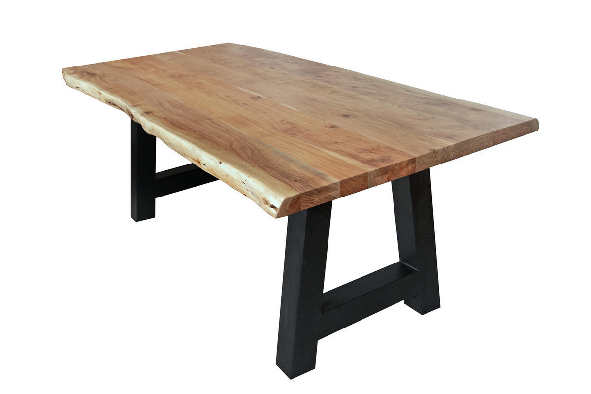 ESSTISCH CALI - Beige/Schwarz, Holz/Metall (100/300/77cm) - SAM