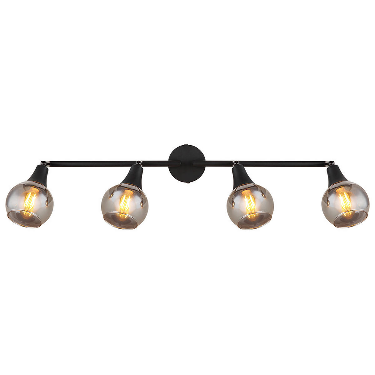 LED DECKENLEUCHTE Metall Schwarz Matt - Schwarz, Glas (60/9/16cm) - Globo Lighting