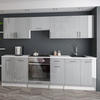 KÜCHENZEILE LECO 240 grau glanz - Grau, Holzwerkstoff (240/82/46cm) - roe furniture