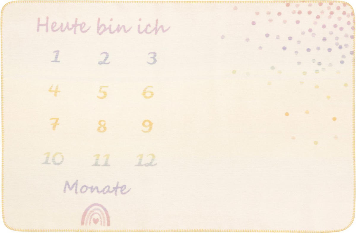 KINDERDECKE Lovely & Sweet Milestone 100 x 150cm - Multicolor, Textil (100/150cm) - Biederlack