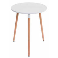 ESSTISCH Ameli rund 60x60x75cm Holz Weiß Küchentisch - Weiß, Holz (60/60/75cm) - DELUKE