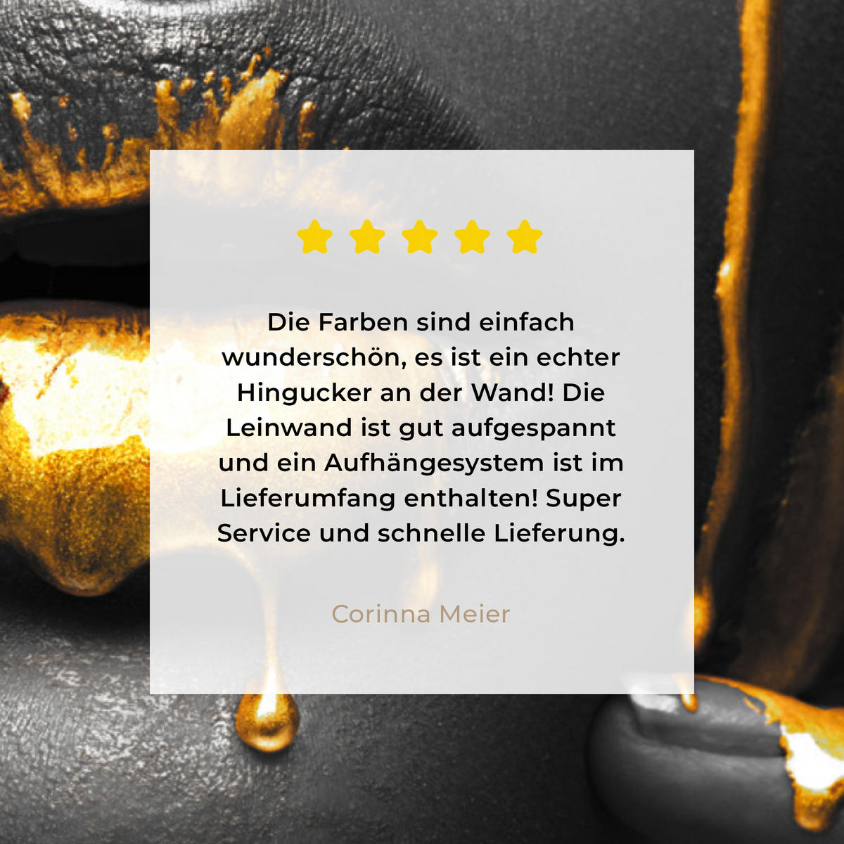 LEINWANDBILD Frau - Schwarz - Gold - Gesicht - Lippen 40x30 cm - Goldfarben, Textil (40/30cm) - MuchoWow
