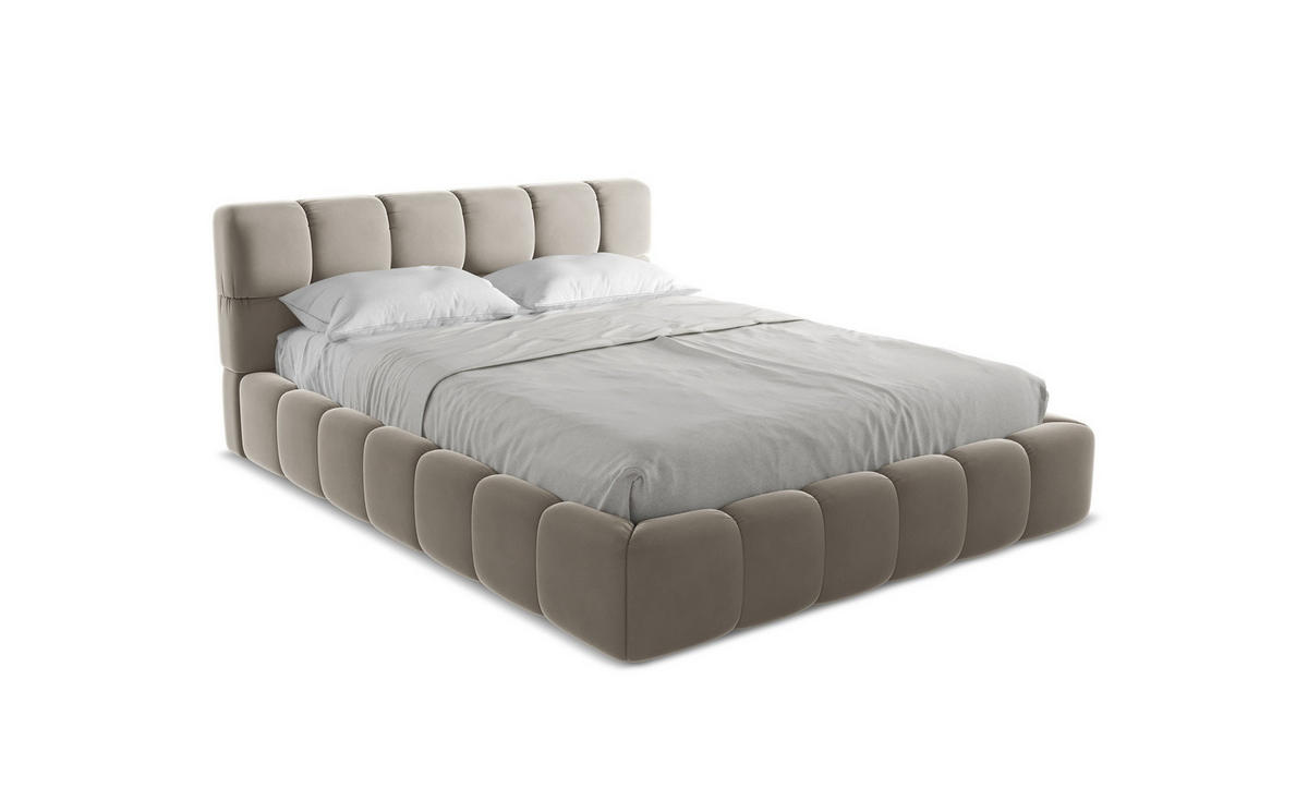 POLSTERBETT mit Bettkasten und Lattenrost 180x228 Grau - Taupe/Schwarz, Kunststoff/Textil (160/200cm) - Makamii