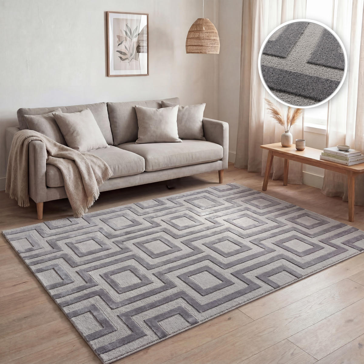 KURZFLORTEPPICH 80/150 cm Tinos 574 - Anthrazit, Textil (80/150cm) - Paco Home