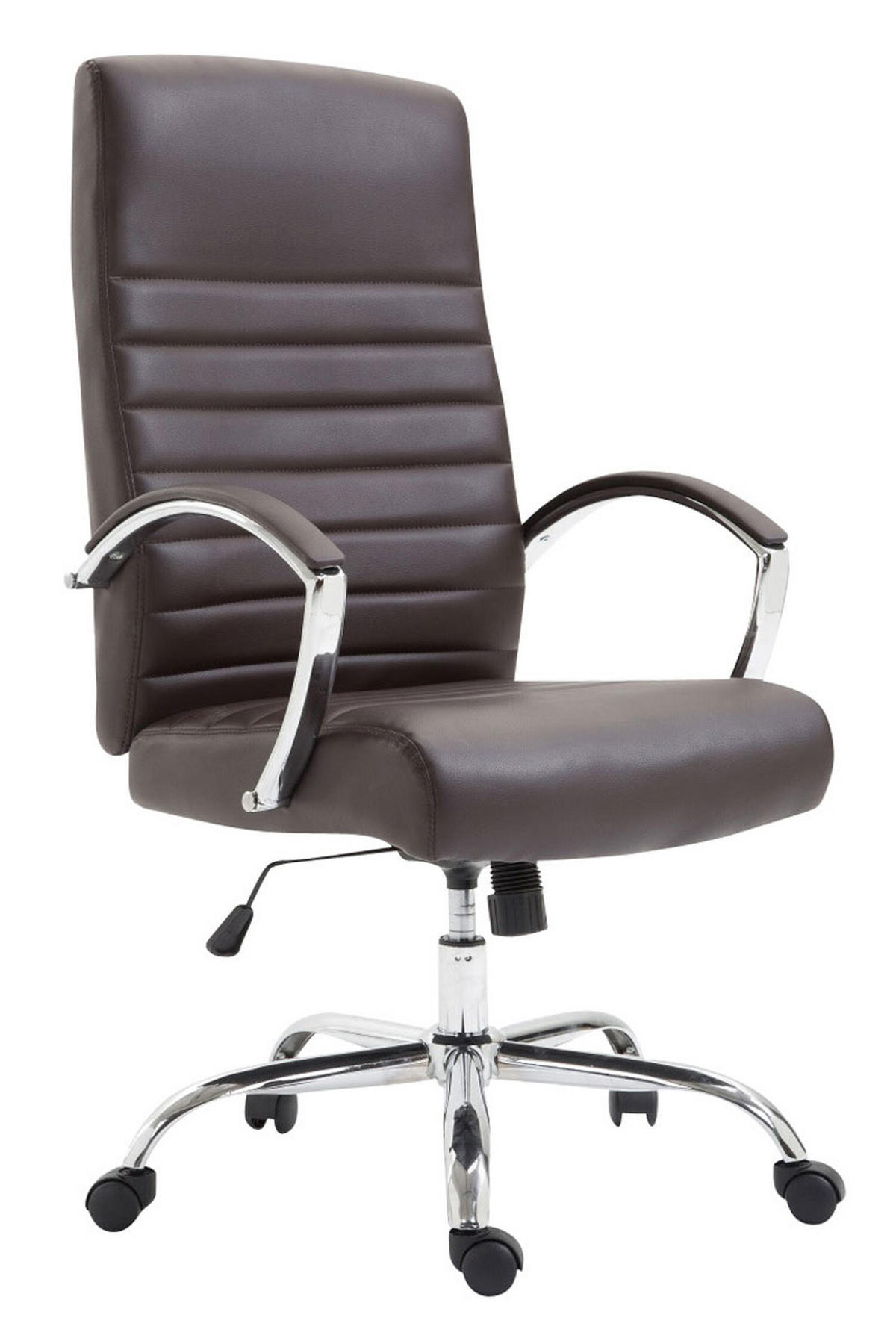 BÜROSTUHL Vallon, Kunstleder Braun - Braun, Textil/Metall (60/118/68cm) - TPFLiving